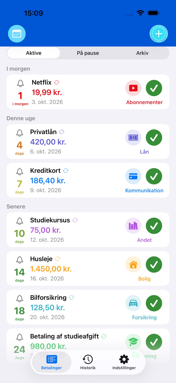 Regningspåmindelse BillsOn
