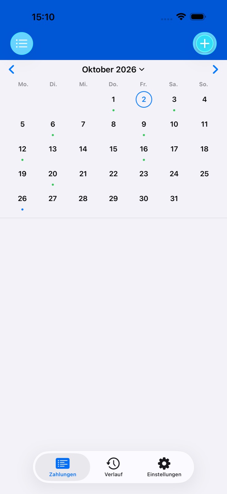 Zahlungskalender