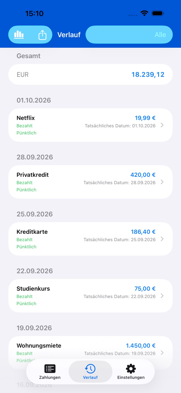 BillsOn-App-Ansicht