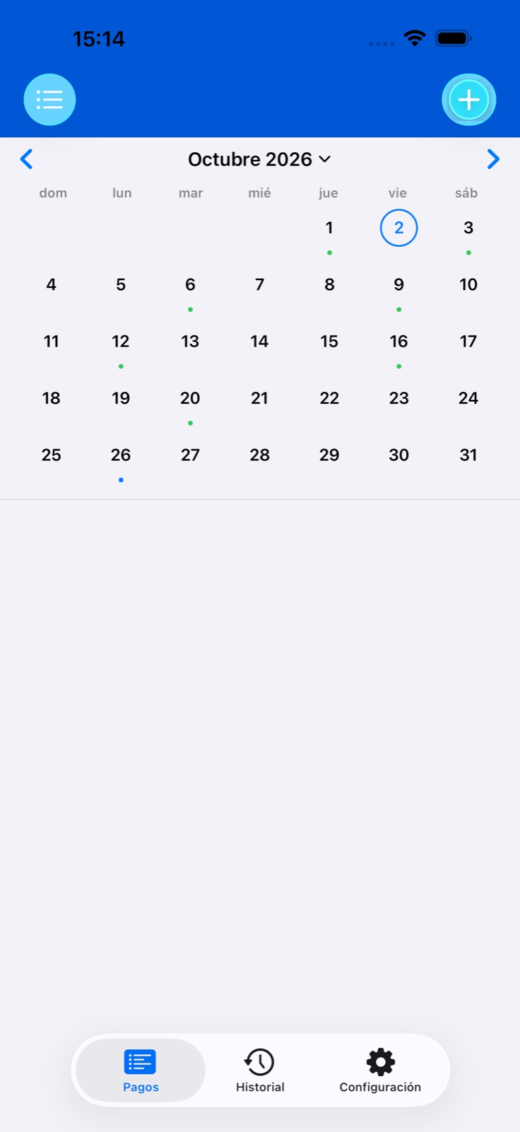 Calendario de pagos