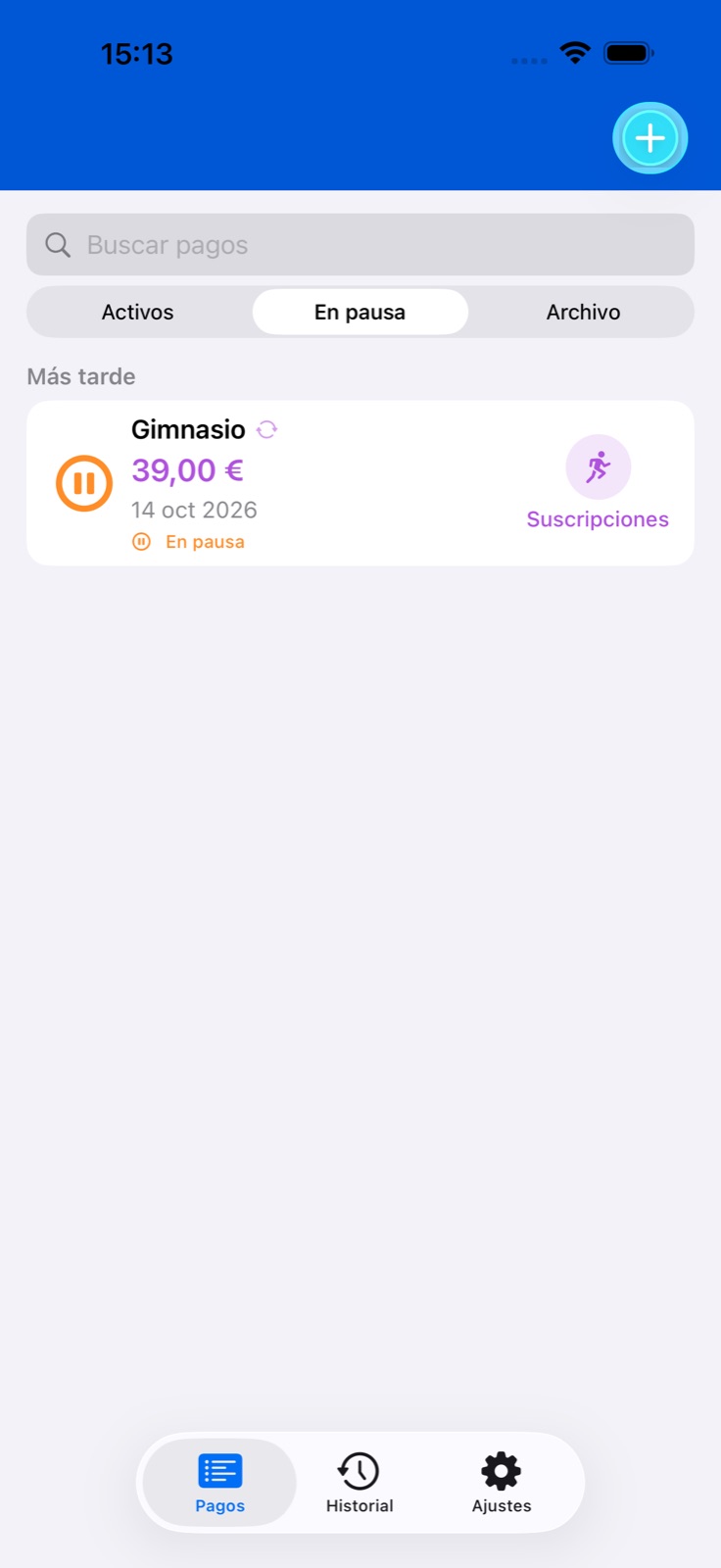 Pantalla de la app BillsOn