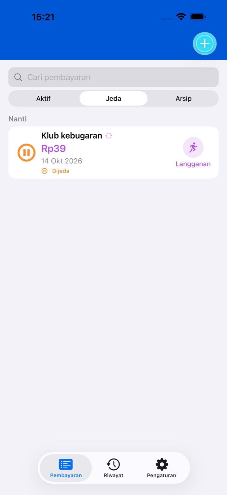 Layar aplikasi BillsOn