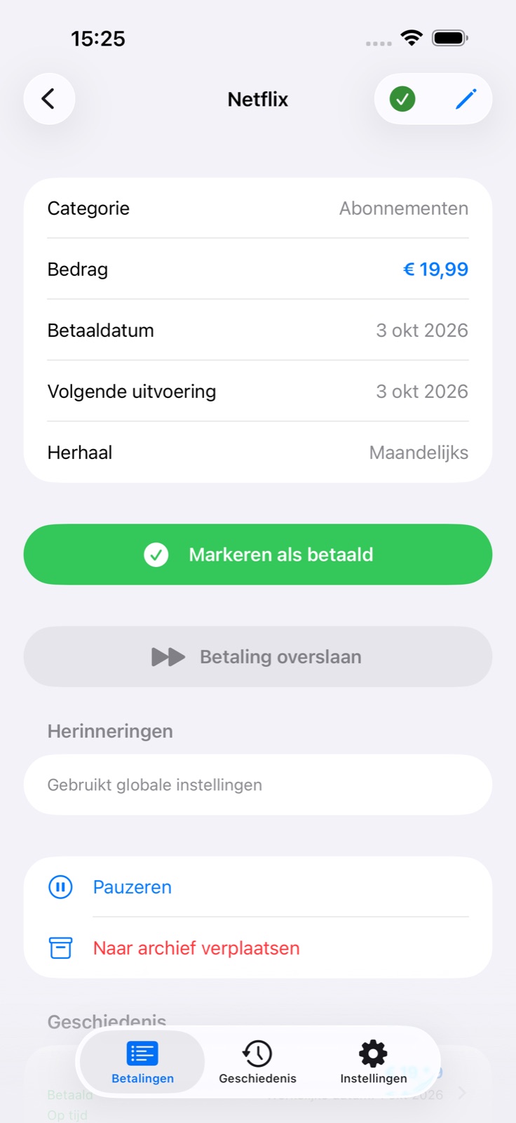 Betaalgegevens