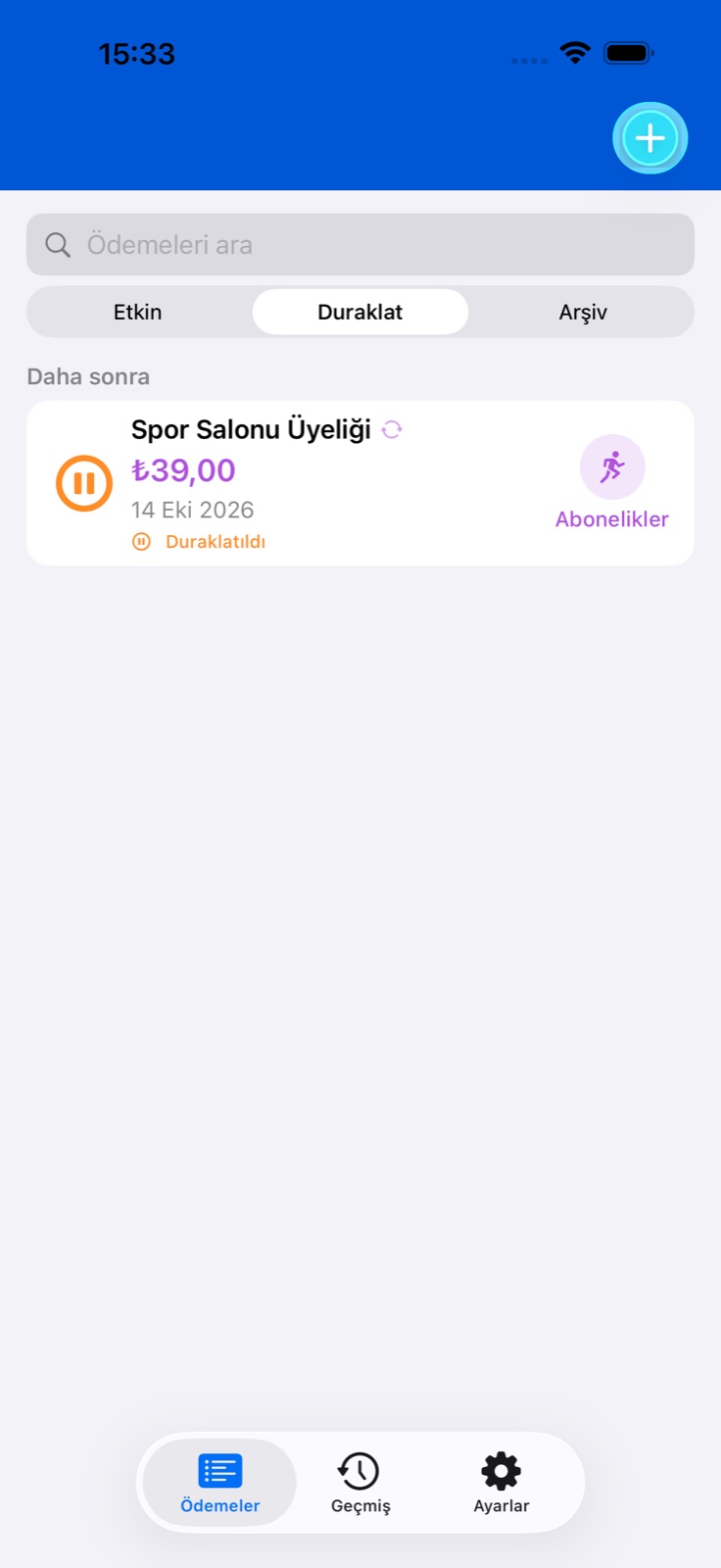 BillsOn uygulama ekranı